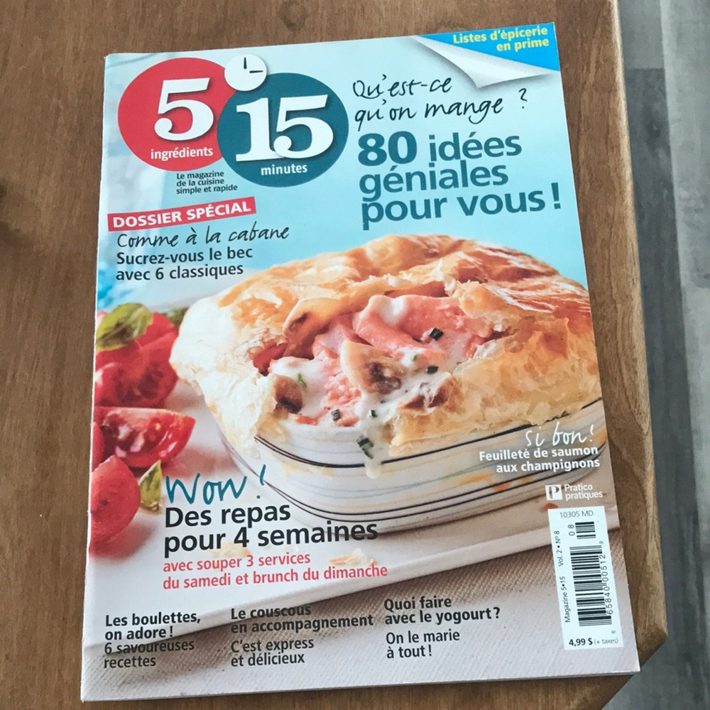 5 Ingredients 15 Minutes Cookbook Magazine - Light Blue Cover